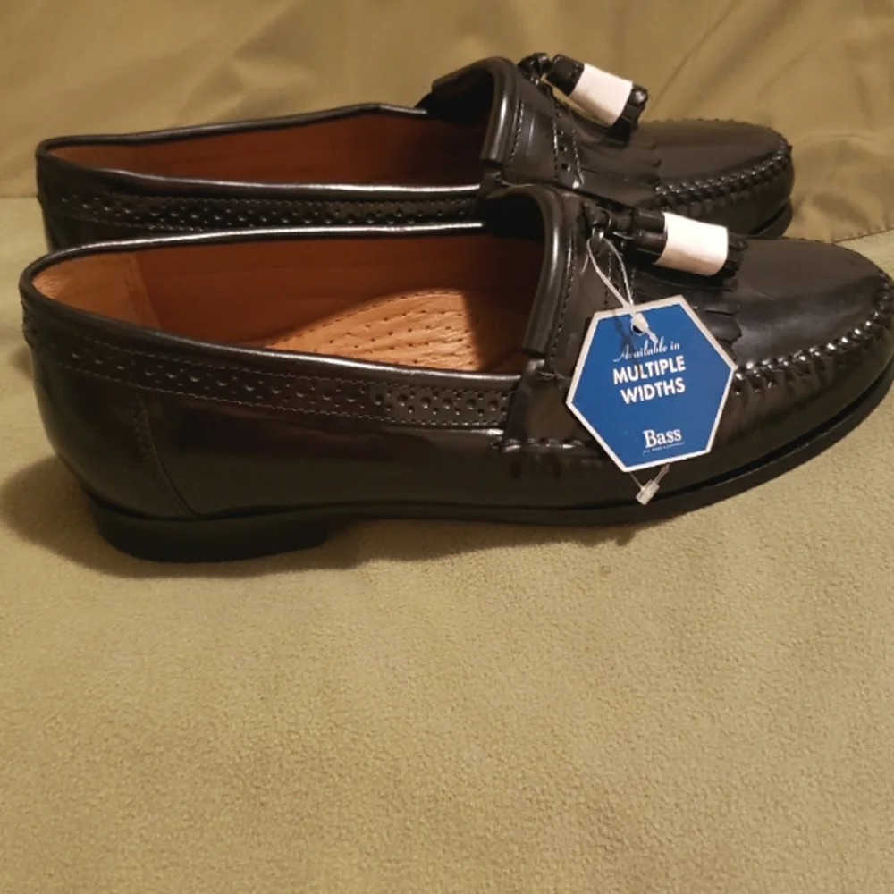 Bass Grammer Tasseled Men's Shoes Sz-8.5 Black - Picture 3 of 10